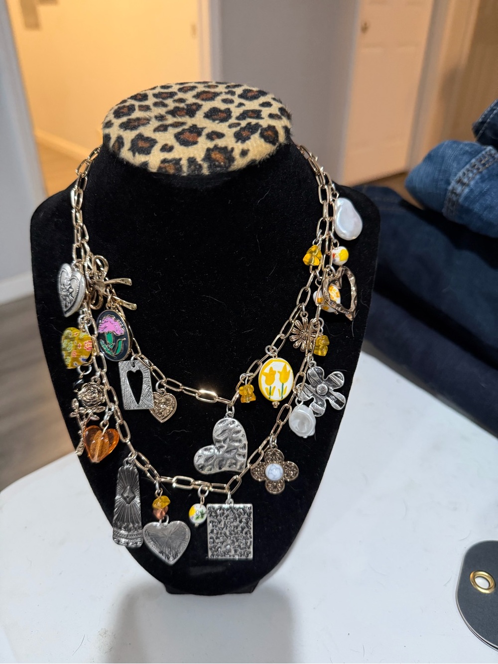Free people  Charm Necklace with Yellow Accents